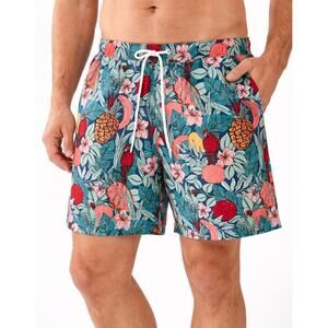 Original Penguin Swim Shorts Men’s XL 6" Hawaiian Tropical Print Pockets